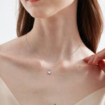 STMG Sparkling Diamond Necklace in silver on neck