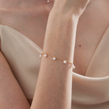 Beaded Pearl Minimalist Bracelet on hand