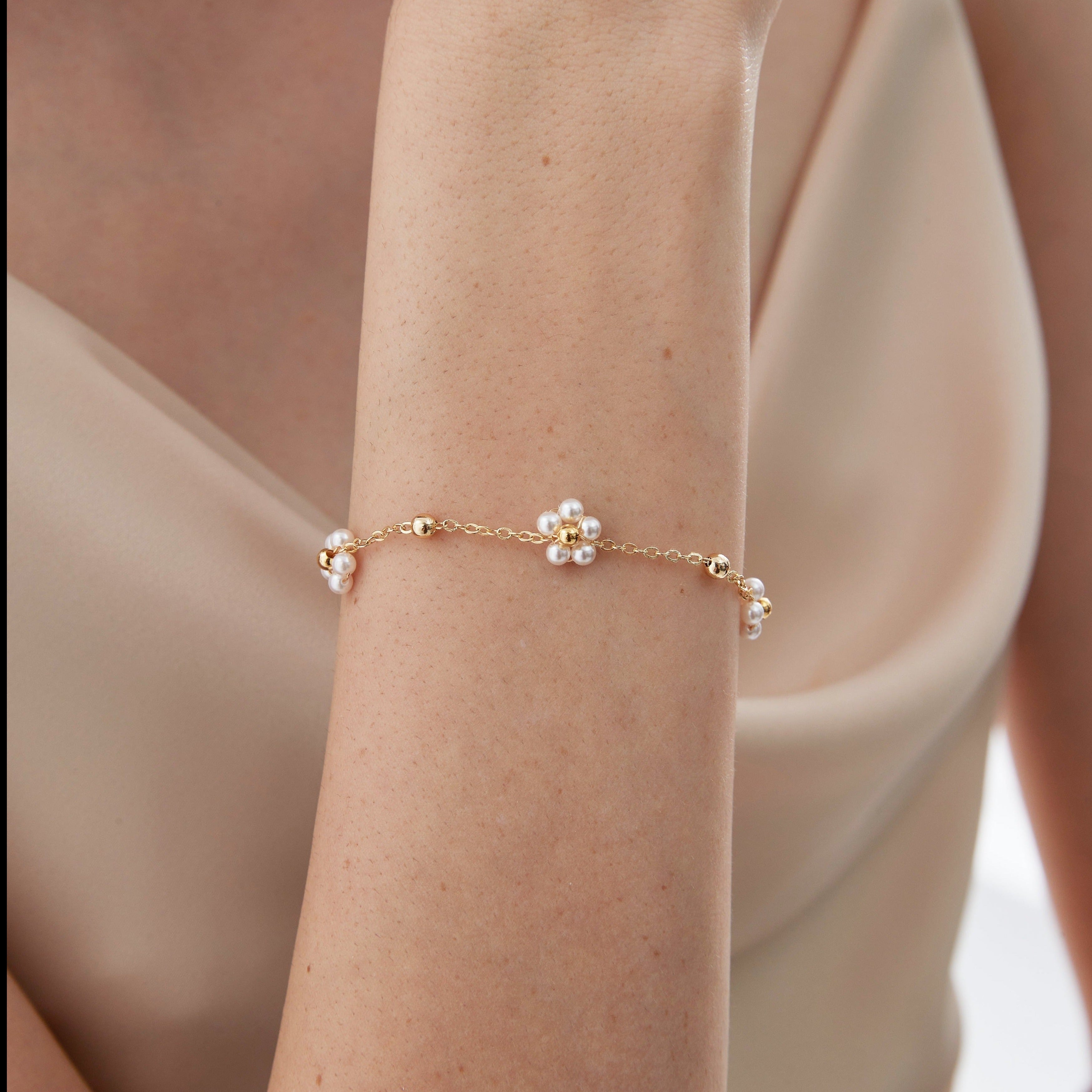 STMG Pearl Daisy Bracelet on hand