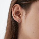 Cute Cat Stud Earrings on ear