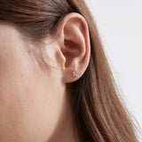 4-Leaf Clover Stud Earrings in gold on ear