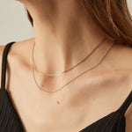 Duo Layer Choker Necklace on neck