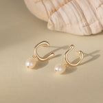 STMG Natural Pearl U Shape Dangle Earrings