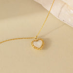 STMG Natural Mother of Pearl Heart Necklace