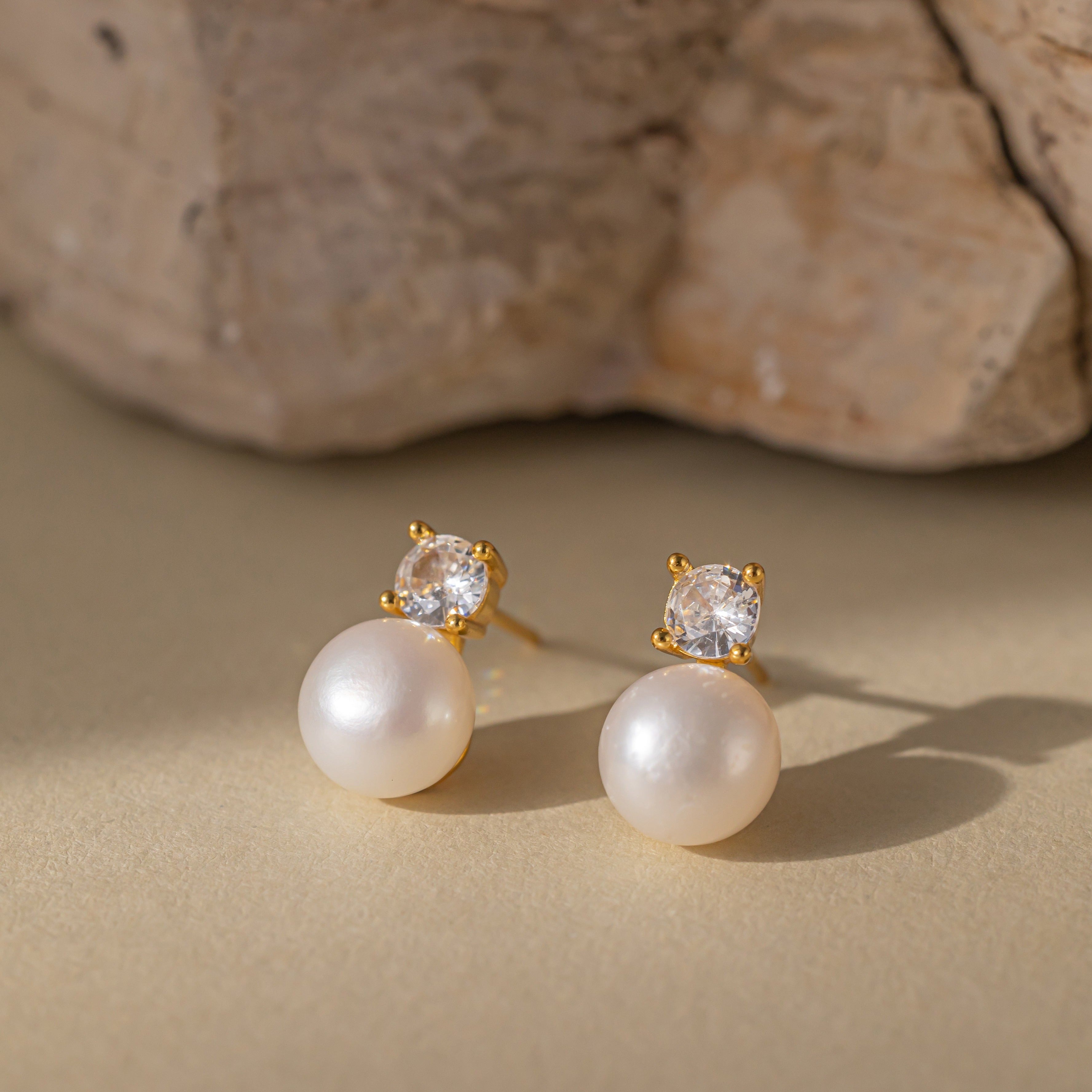 STMG Natural Pearl Stud Earrings