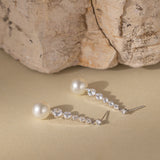 STMG Pearl Dangle Earrings in silver