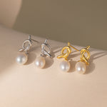 STMG Natural Pearl Knot Dangle Earrings in 2 colours