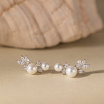 STMG Pearl Stud Earrings in silver