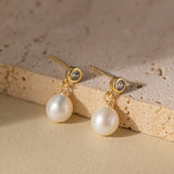 STMG Natural Pearl Dangle Earrings