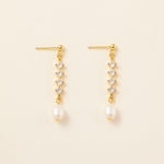 STMG Freshwater Pearl Drop Earrings in gold