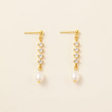 STMG Freshwater Pearl Drop Earrings in gold