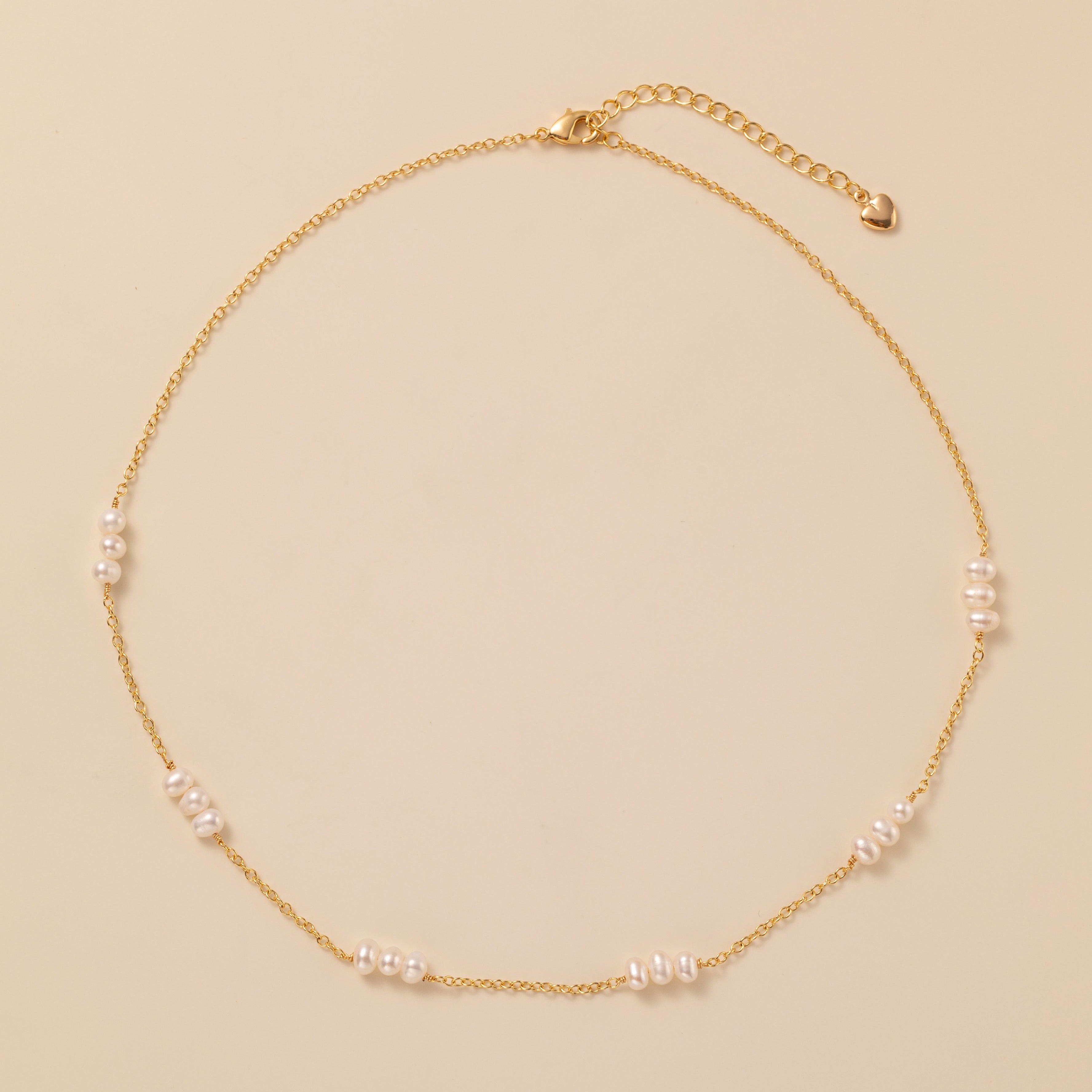 STMG Natural Bead Pearls Choker Necklace