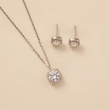  Moissanite Diamond Necklace & Earrings