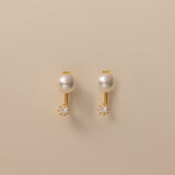 STMG Pearl with Diamond Stud Earrings