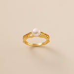 STMG Natural Pearl Vine Adjustable Ring