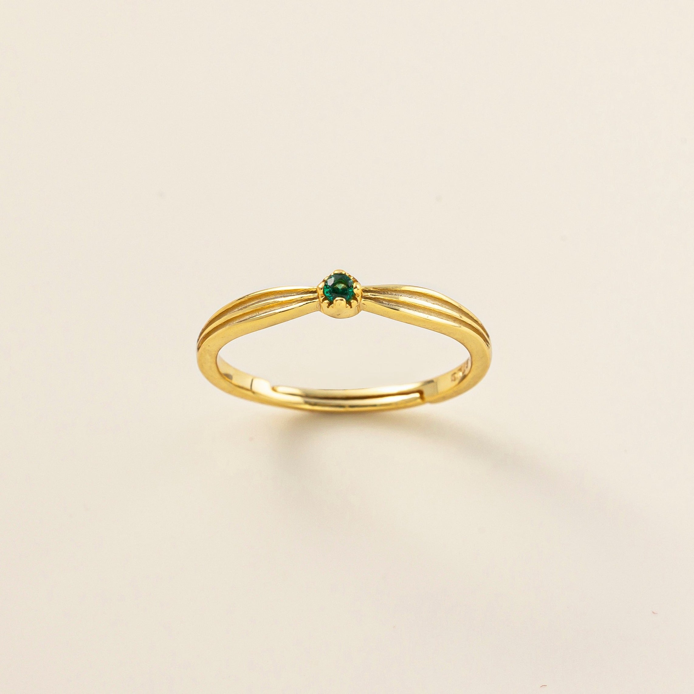 STMG Green Emerald Adjustable Ring