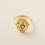 STMG Mother of Pearl Vintage Adjustable Ring in gold