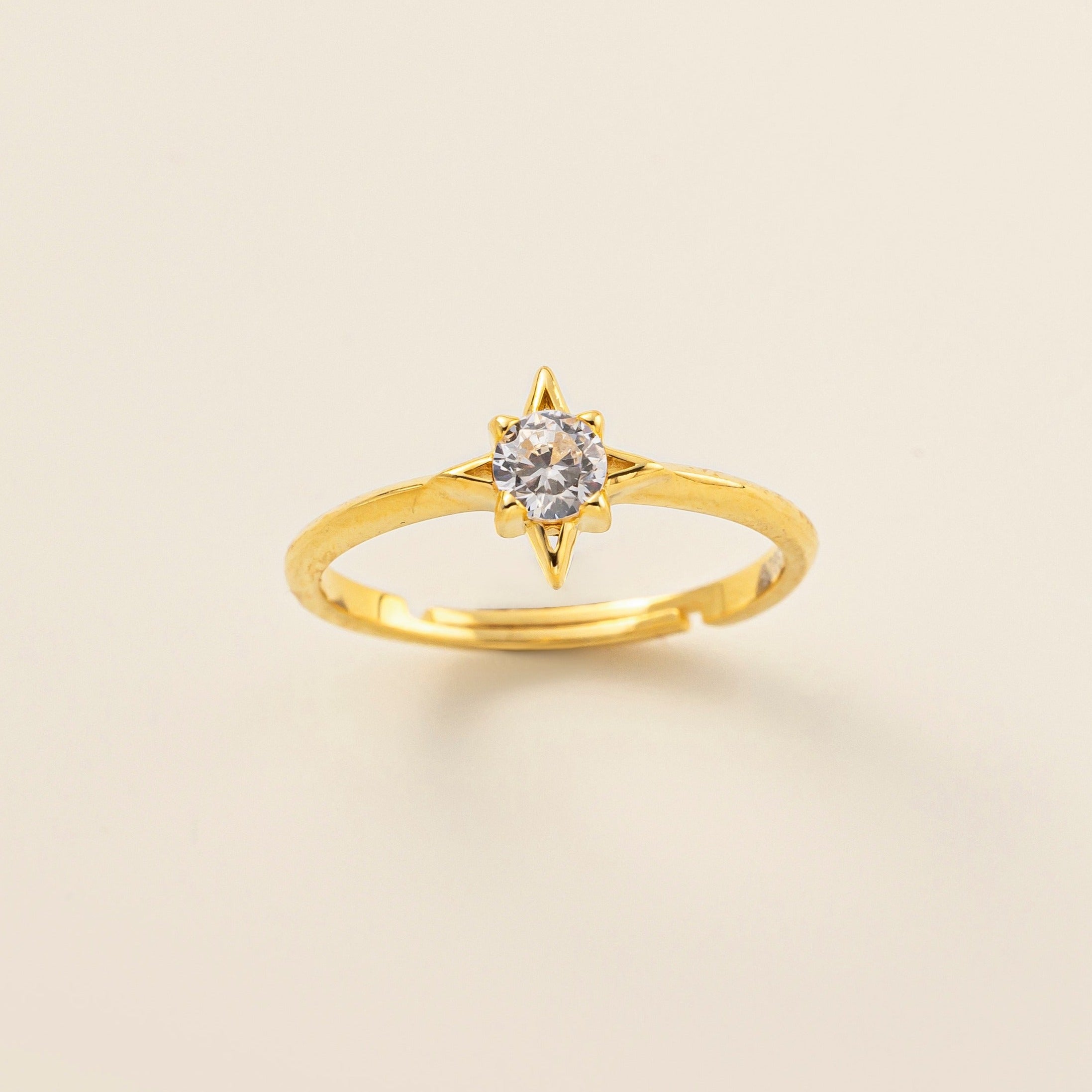 STMG Starburst Adjustable Ring in gold