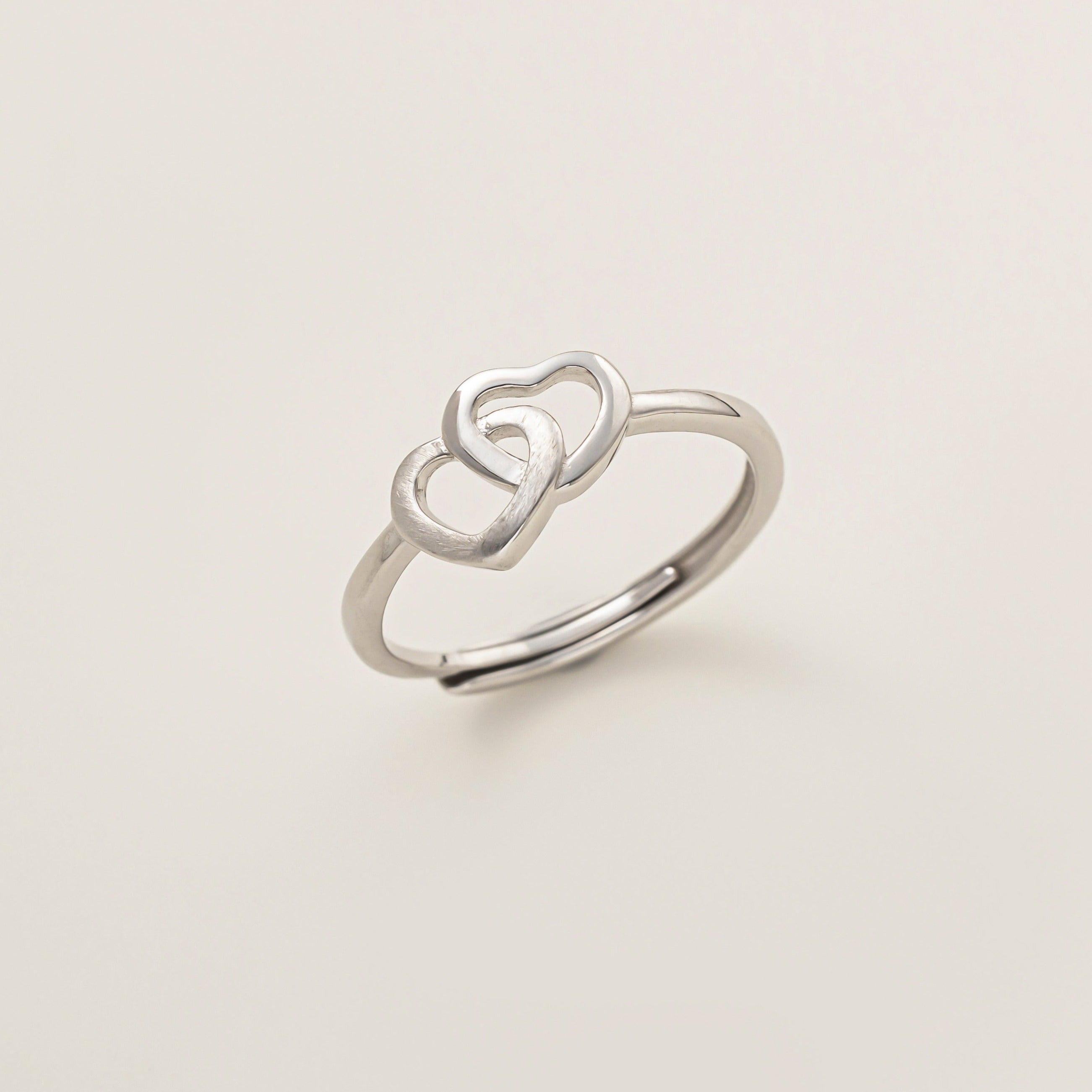 Duo Sweet Heart Adjustable Ring