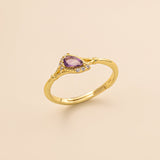 STMG Natural Amethyst Adjustable Ring