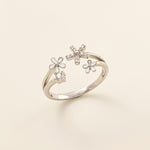 STMG Sparkly Flower Adjustable Ring