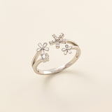 STMG Sparkly Flower Adjustable Ring