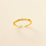 STMG Tiny Hollow-out Adjustable Ring in gold