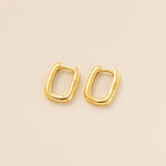 STMG Oval Rectangular Hoops in gold