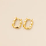 STMG Oval Rectangular Hoops in gold