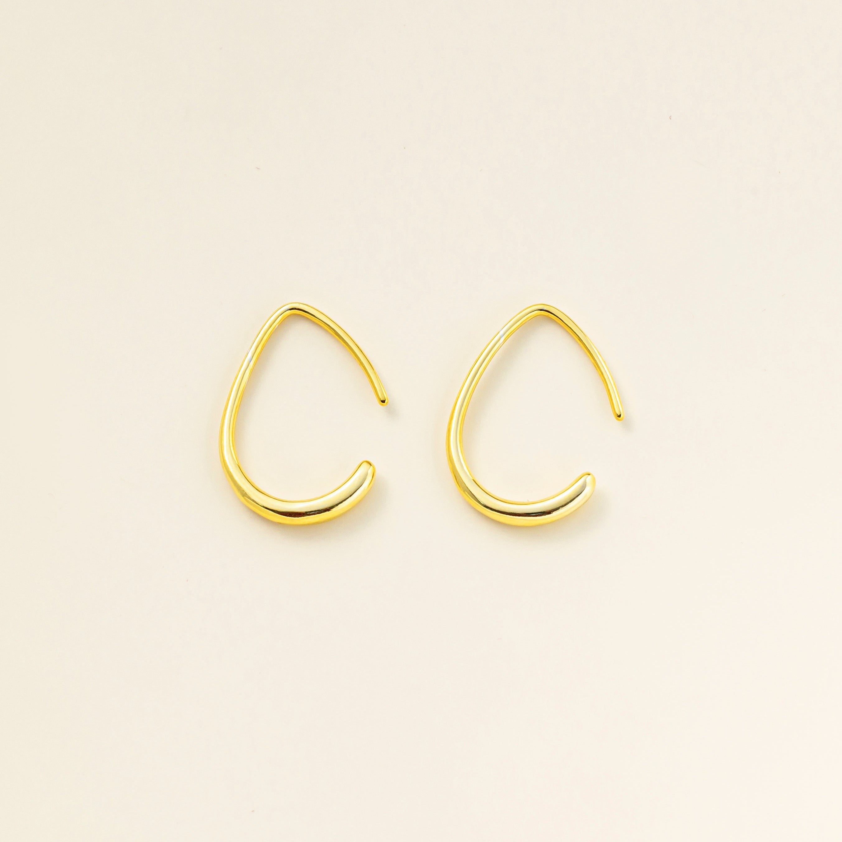 Droplet Hook Earrings in gold