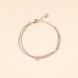 Flat Bead Duo-layer Bracelet