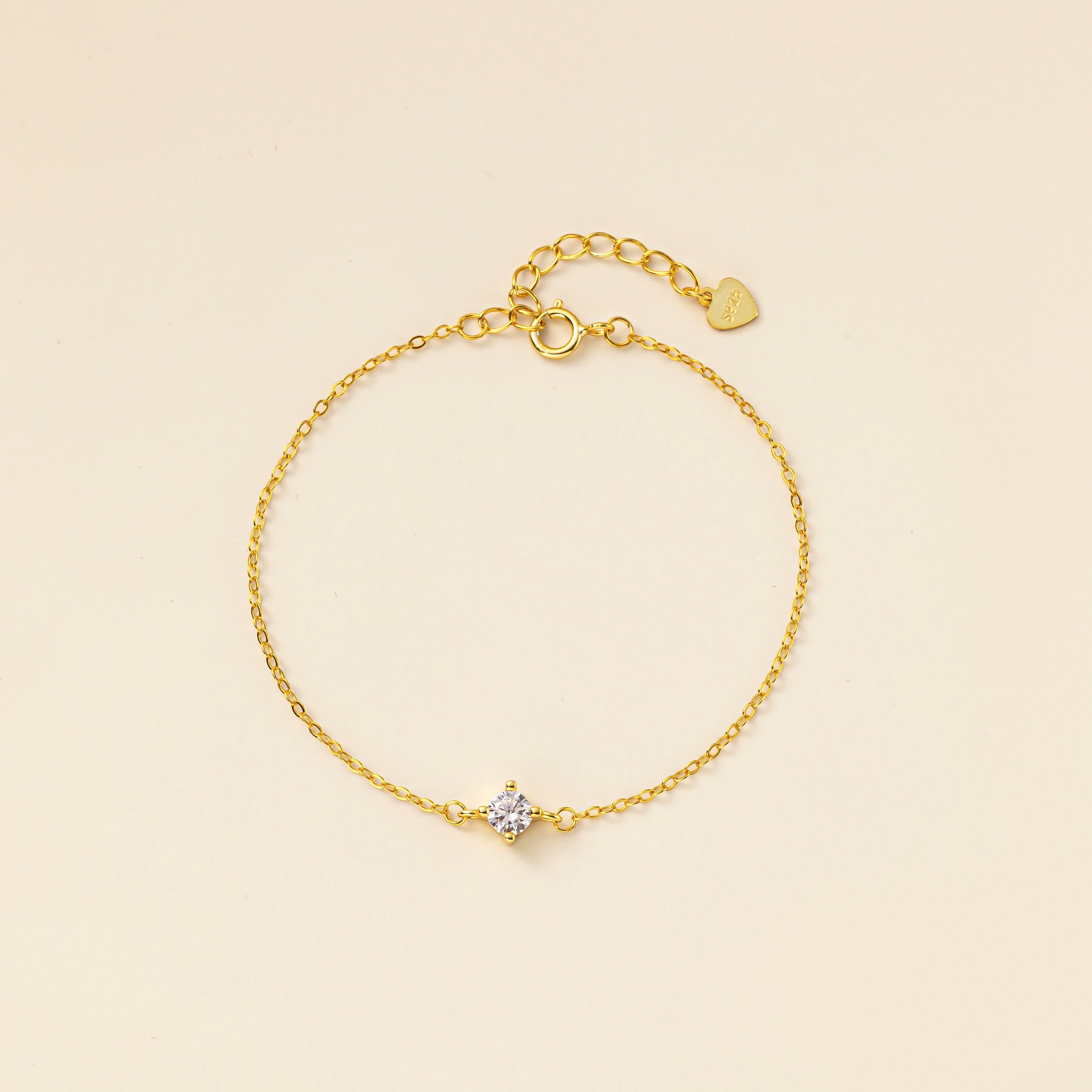 STMG Minimalist CZ Diamond Bracelet in gold