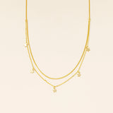 Collier ras du cou clavicule à deux couches Twinkle Star (S925)