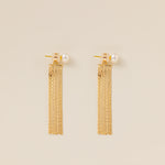 STMG Natural Pearl Tassel Dangle Earrings