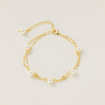 Duo Layer Natural Pearl Bracelet in gold