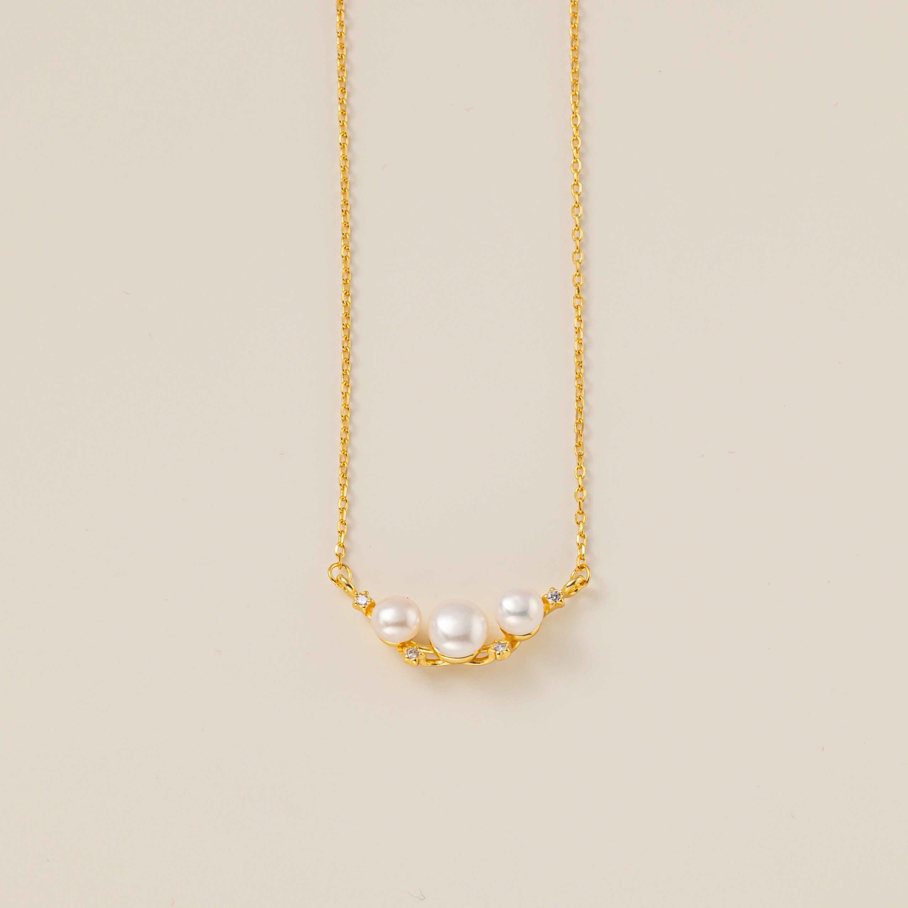 STMG Natural Pearl with Stars Necklace