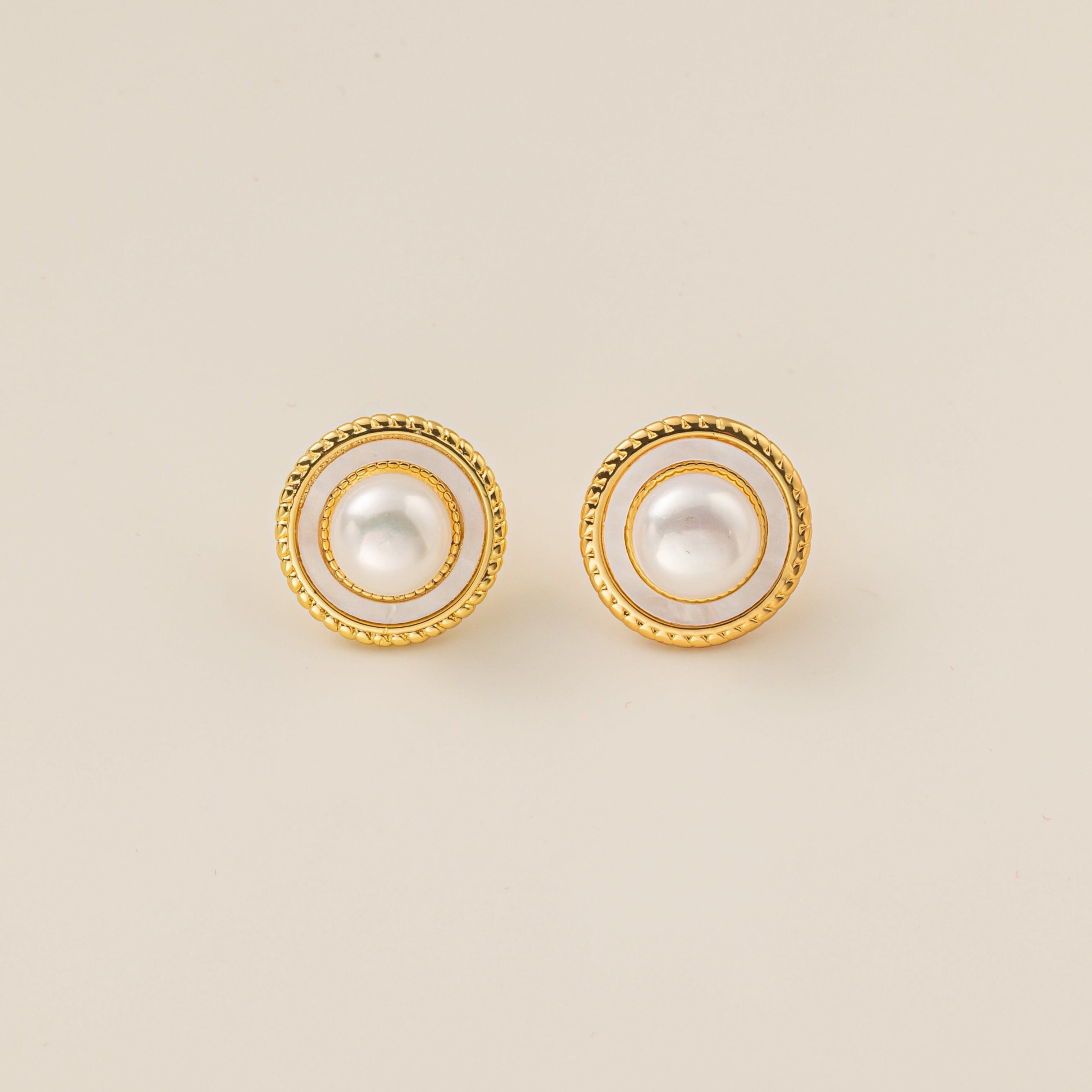 STMG Natural Pearl Stud Earrings