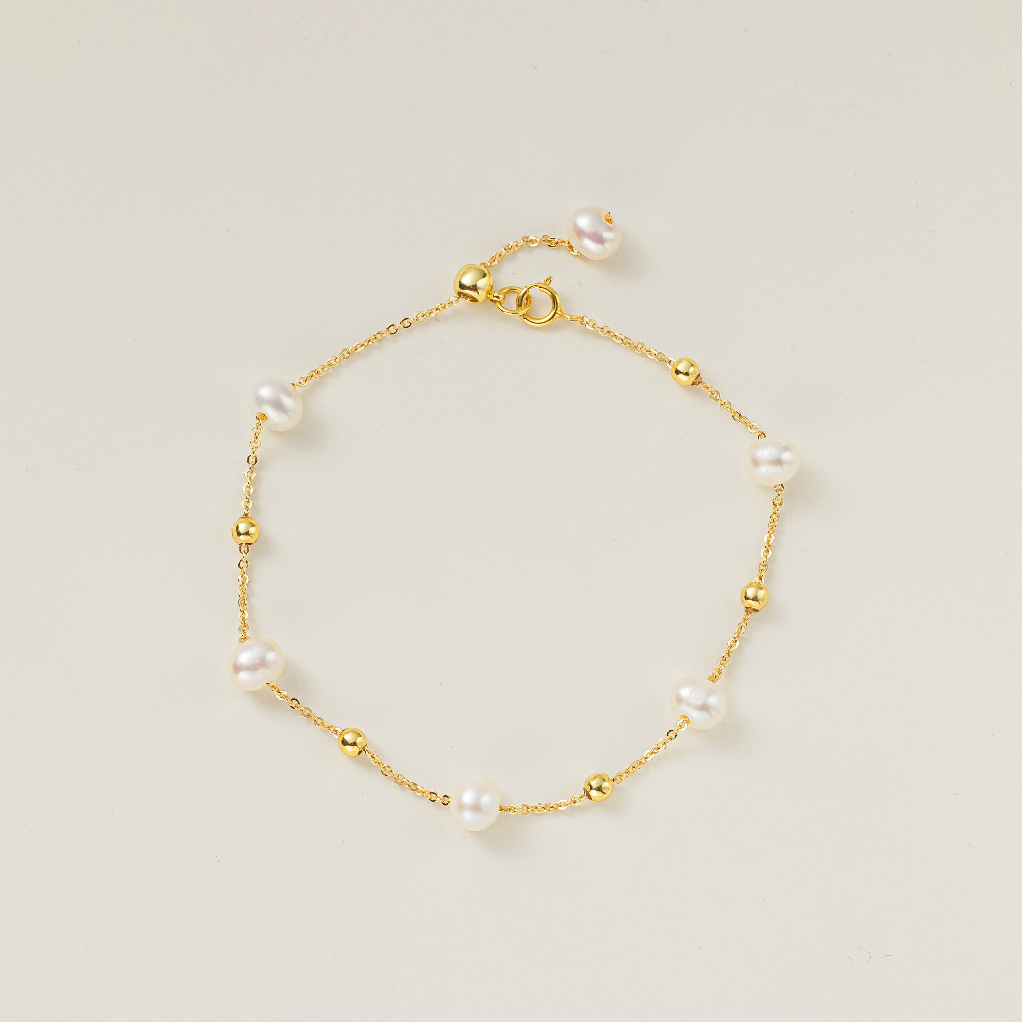 STMG Natural Bead Pearl Bracelet