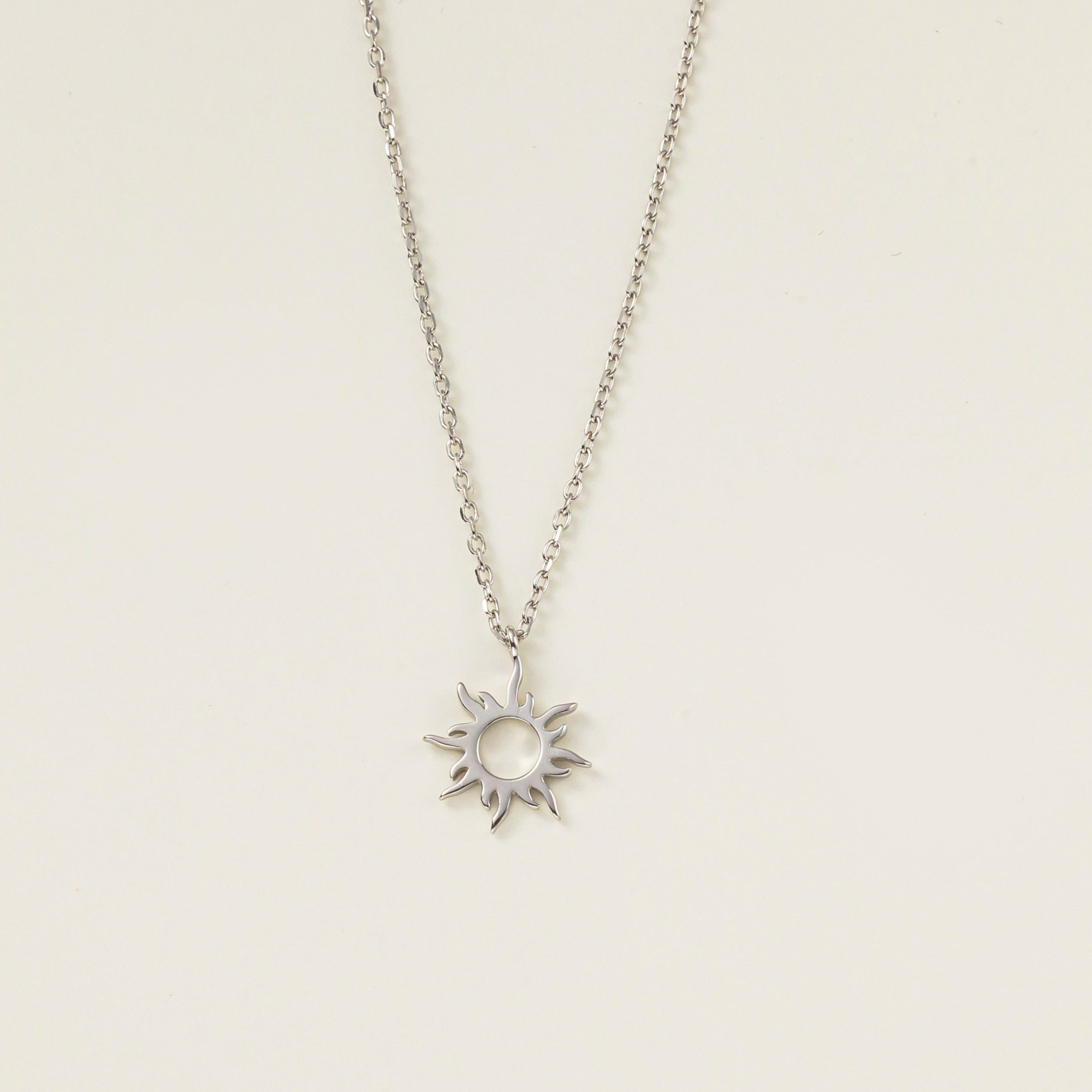 STMG Sunflower Necklace on neck