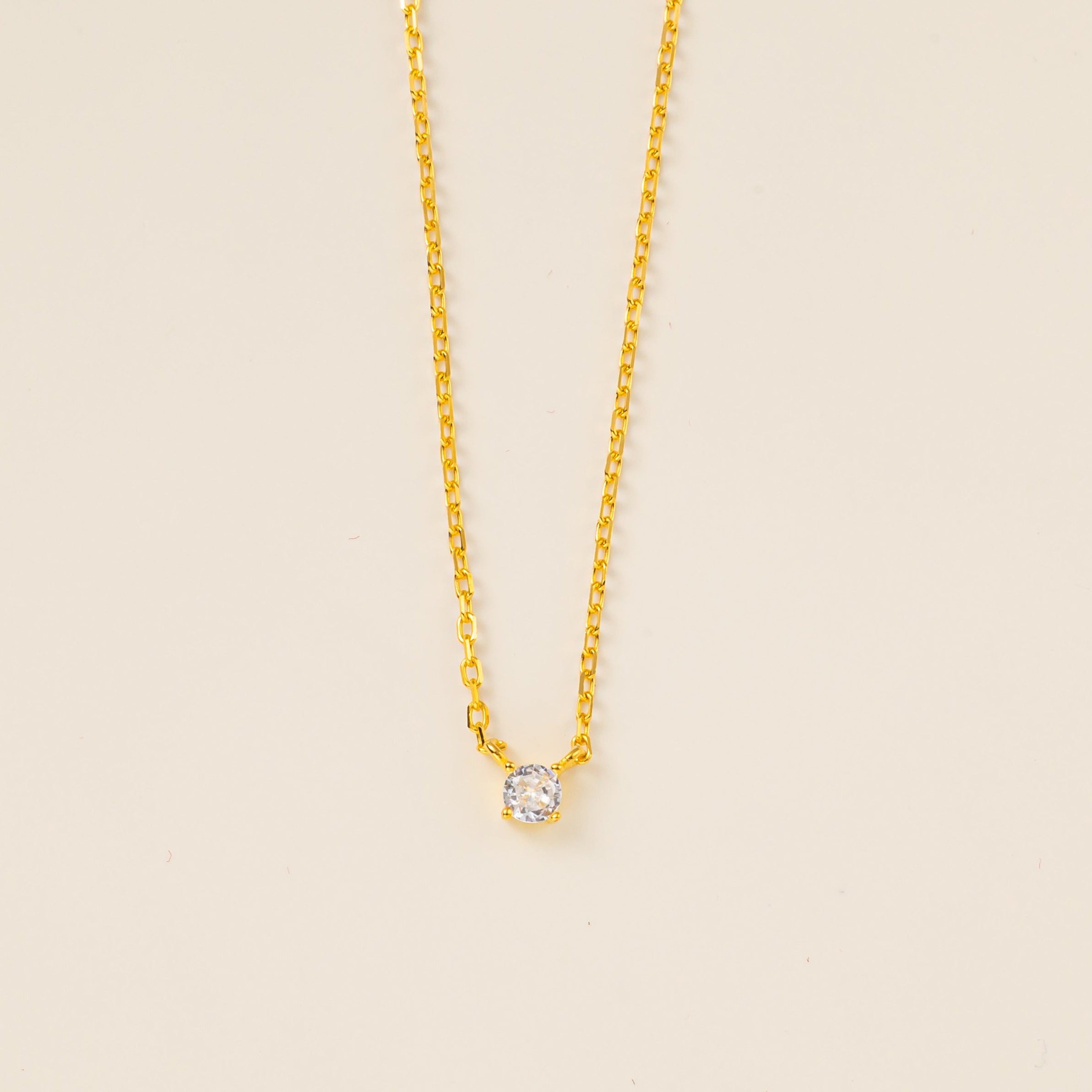 STMG Minimalist CZ Diamond Necklace in gold