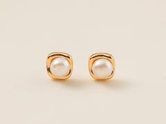 STMG Natural Pearl Stud Earrings