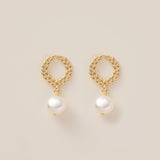 STMG Natural Pearl Ears of Wheat Dangle Earrings