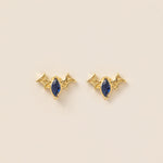 Black Bat Stud Earrings in gold