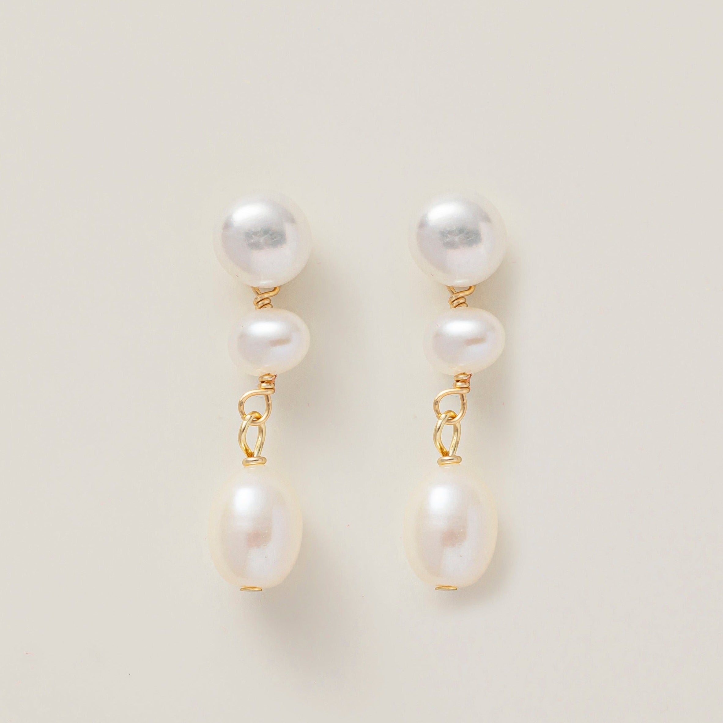 STMG Natural Pearl Dangle Earrings