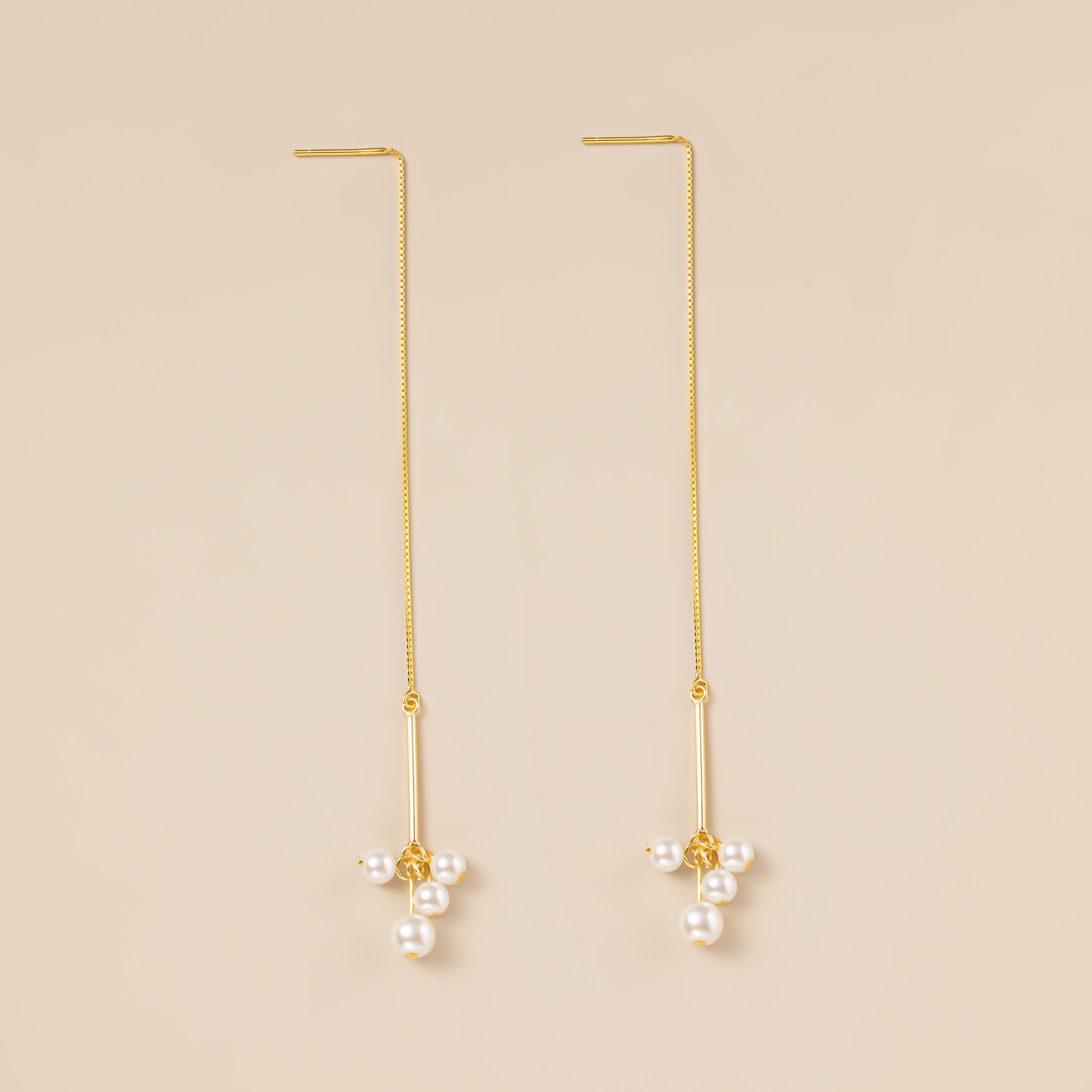 STMG Pearls Dangle Threader Earrings