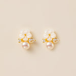 STMG Pearl Flower Stud Earrings