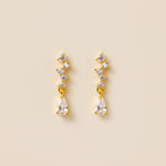 STMG Pear Cut  Diamond Dangle Earrings in gold