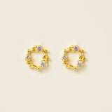 Boucles d'oreilles à tige en forme de petite couronne (S925)