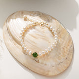 STMG Natural Pearl with Jade Bracelet 