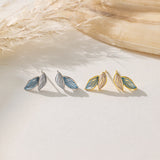 Blue Leaf Stud Earrings in 2 colours